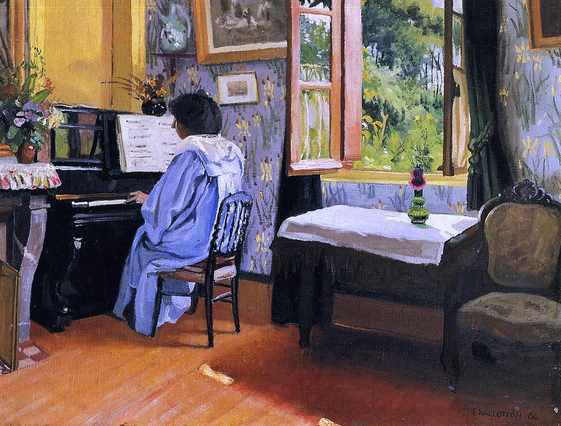 Felix Vallotton A Lady at the Piano - Canvas Print