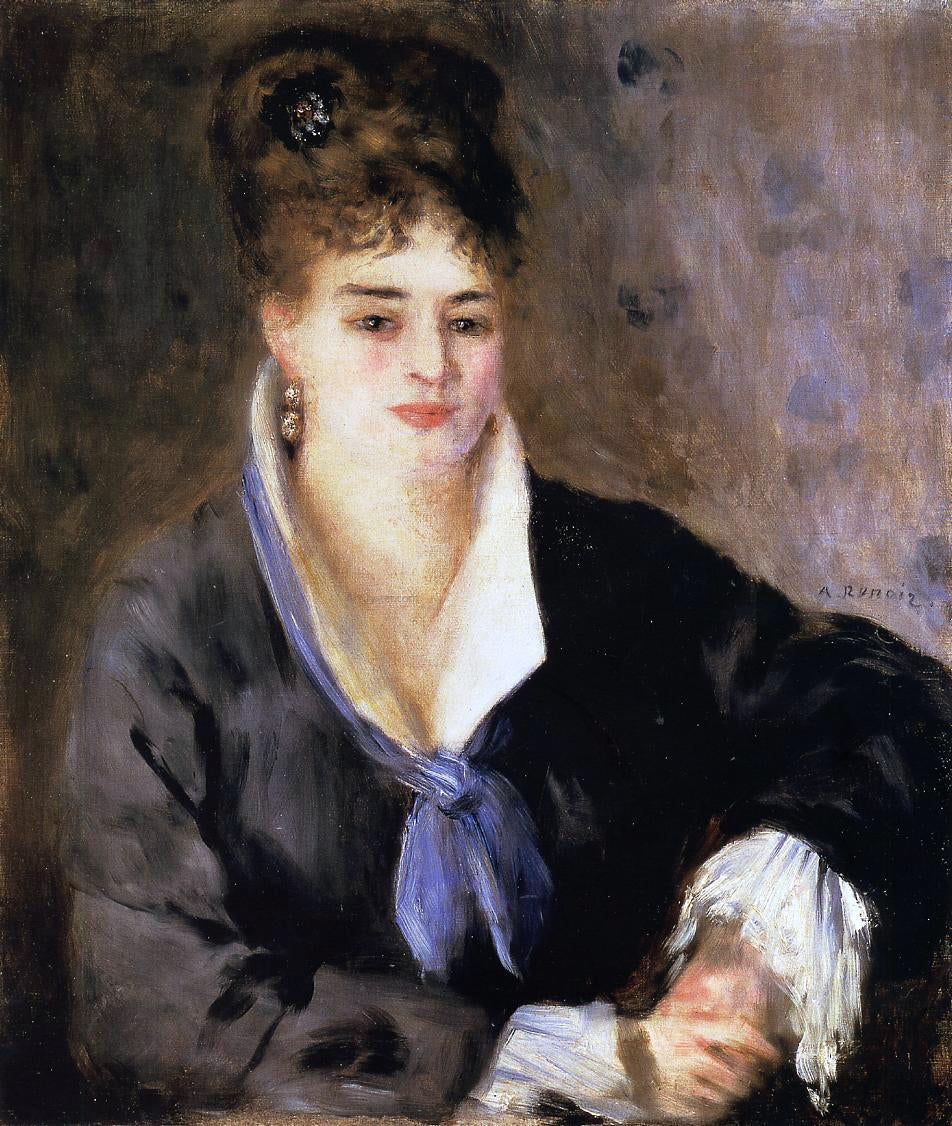 Pierre Auguste Renoir Lady in a Black Dress - Canvas Print