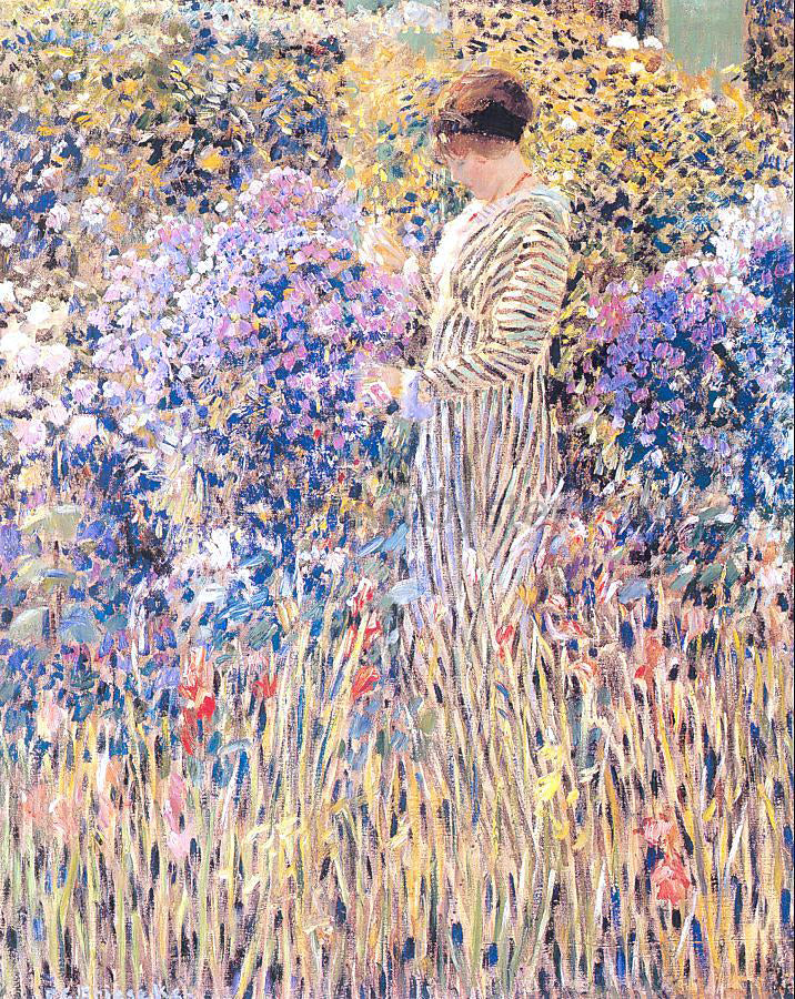 Frederick Carl Frieseke A Lady in a Garden - Canvas Print