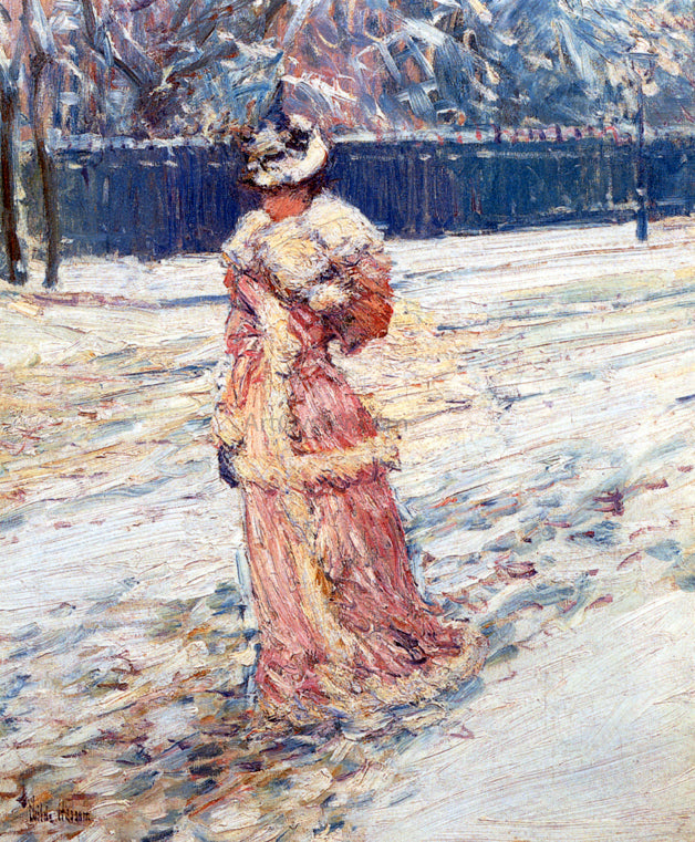 Frederick Childe Hassam Lady in Pink - Canvas Print