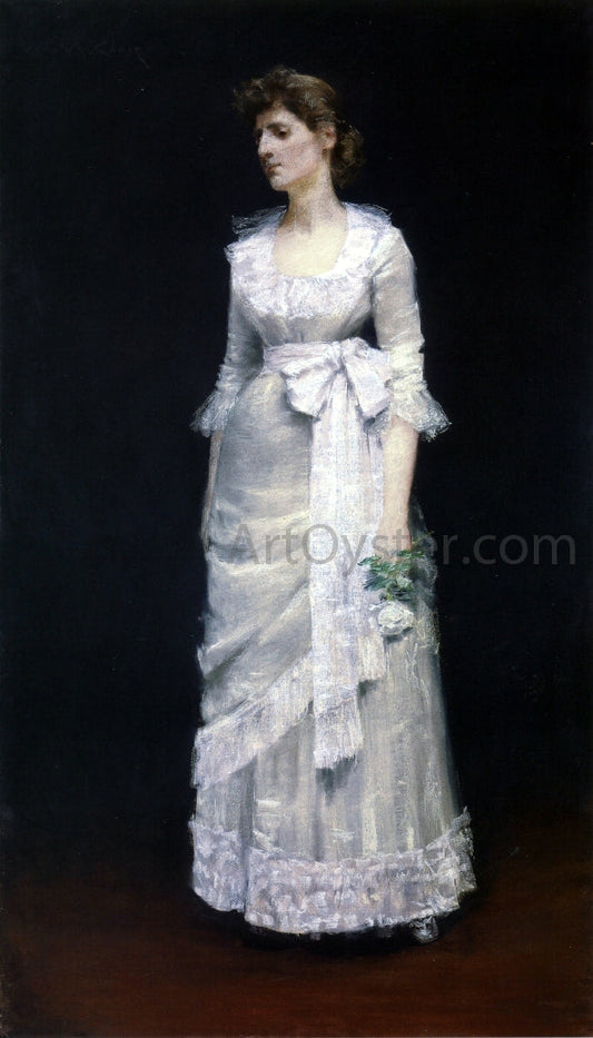 William Merritt Chase Lady in White Gown - Canvas Print
