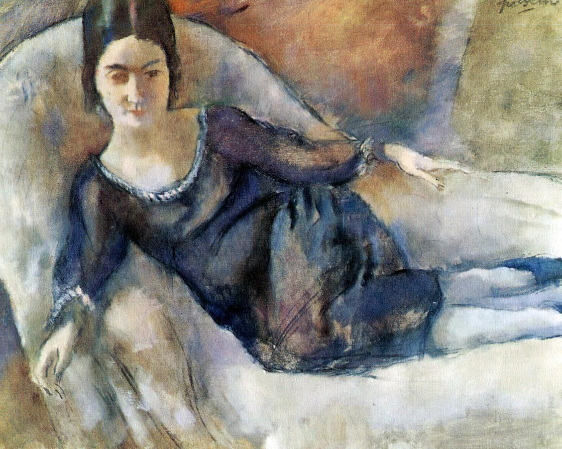 Jules Pascin Lady on a Sofa - Canvas Print