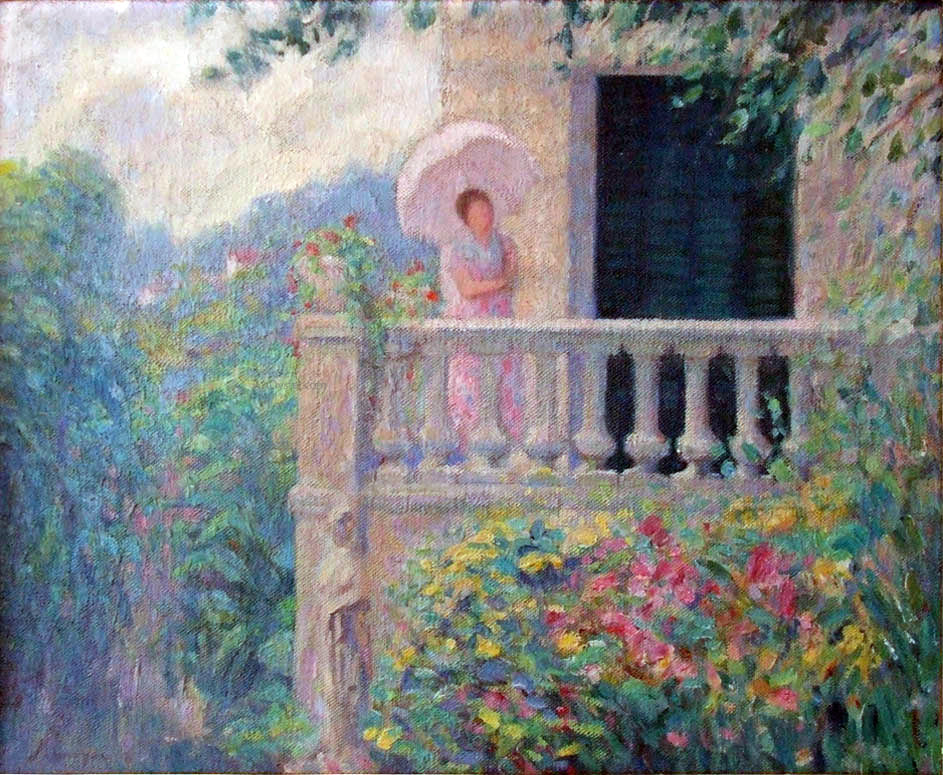 Henri Lebasque A Lady on the Balcony - Canvas Print