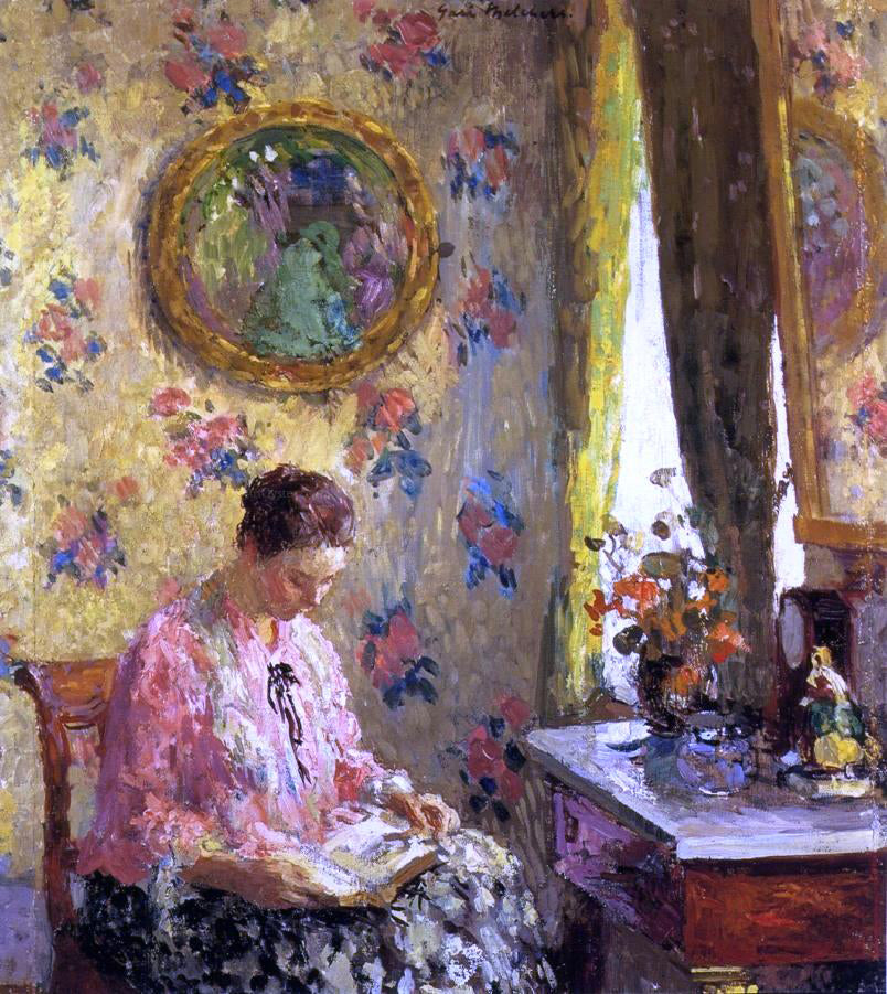 Gari Melchers A Lady Reading - Canvas Print