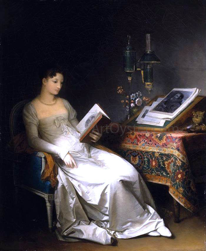 Marguerite Gerard Lady Reading in an Interior - Canvas Print