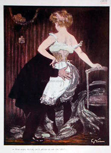 Jules Alexandre Grun Lady Underwear - Canvas Print