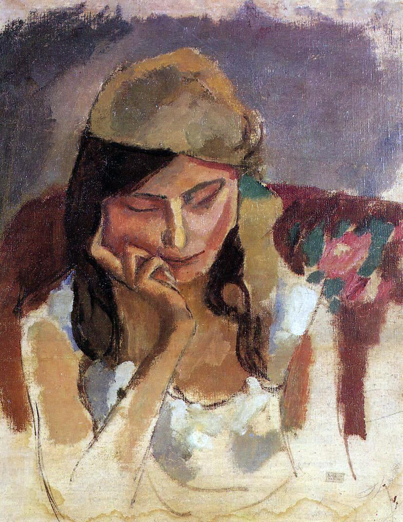 Jules Pascin Lady Wearing a Turban - Canvas Print
