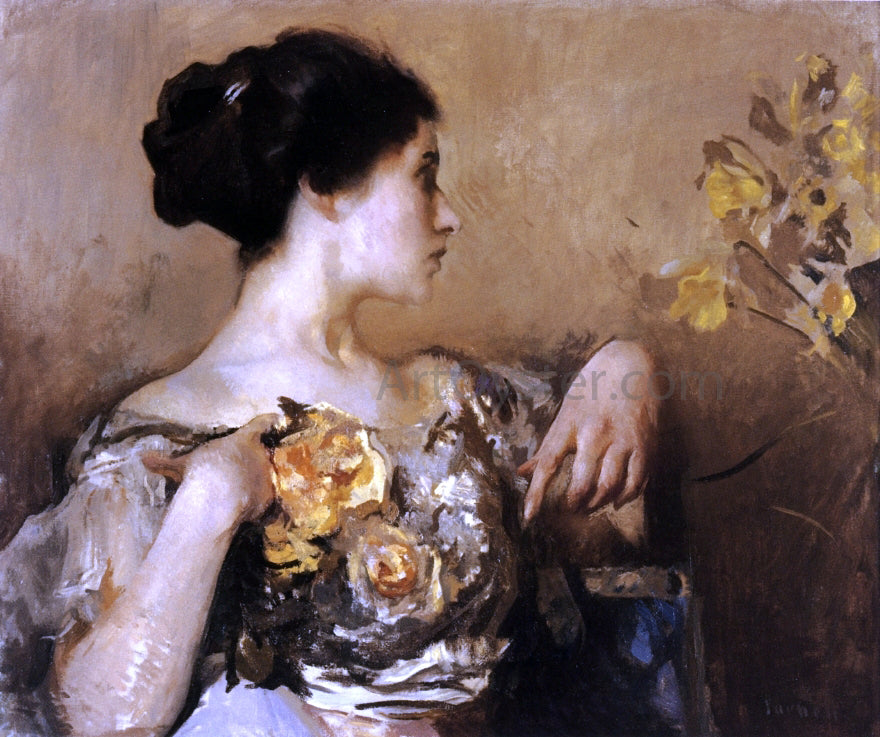 Edmund Tarbell Lady with a Corsage - Canvas Print
