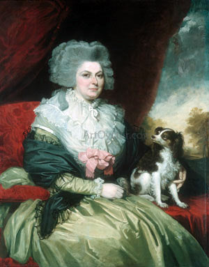 Mather Brown Lady with a Dog - Canvas Print