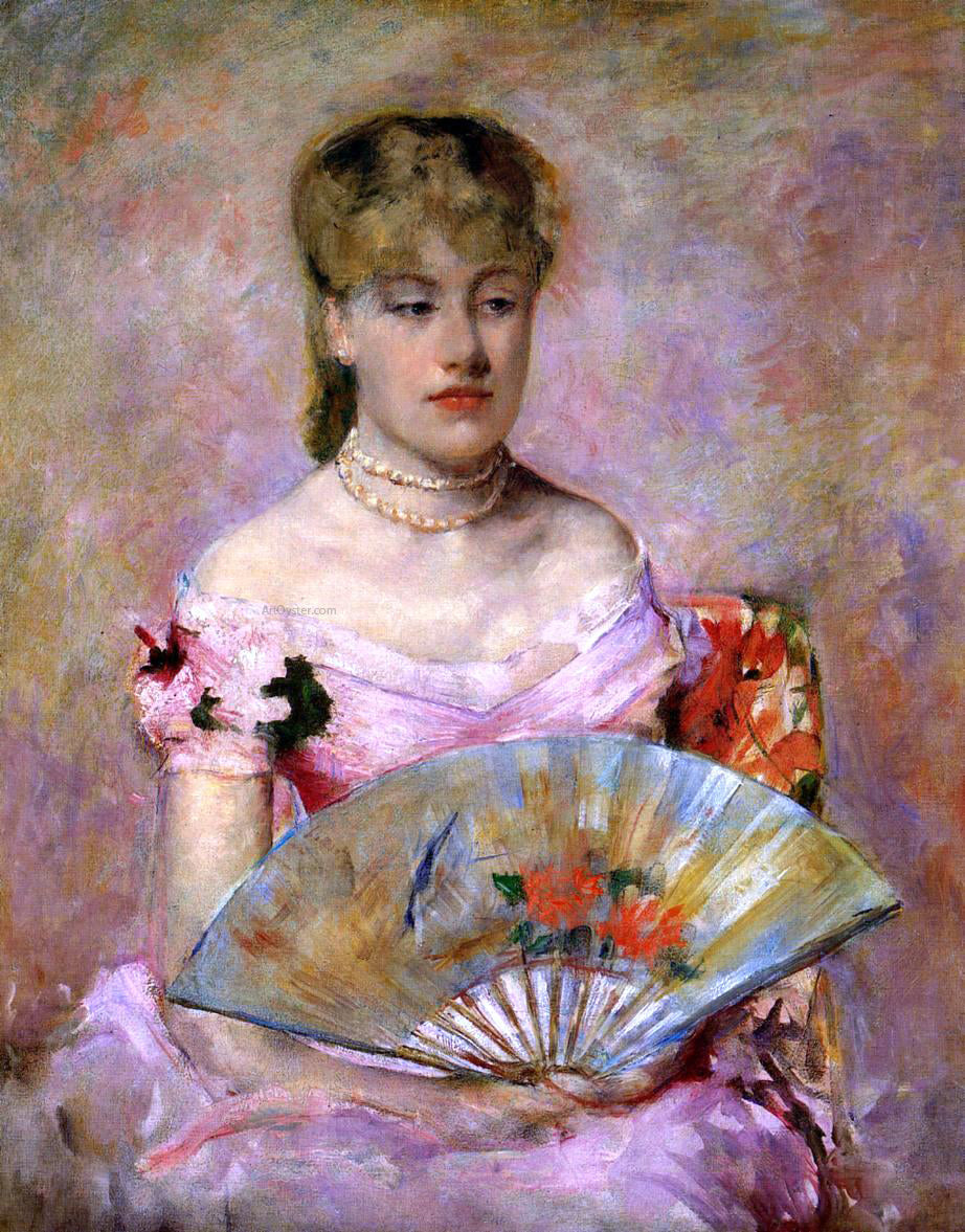 Mary Cassatt Lady with a Fan (also known as Portrait of Anne Charlotte Gaillard) - Canvas Print