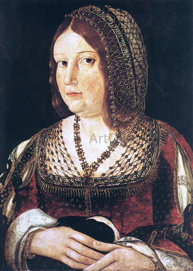Juan De Borgona Lady with a Hare - Canvas Print