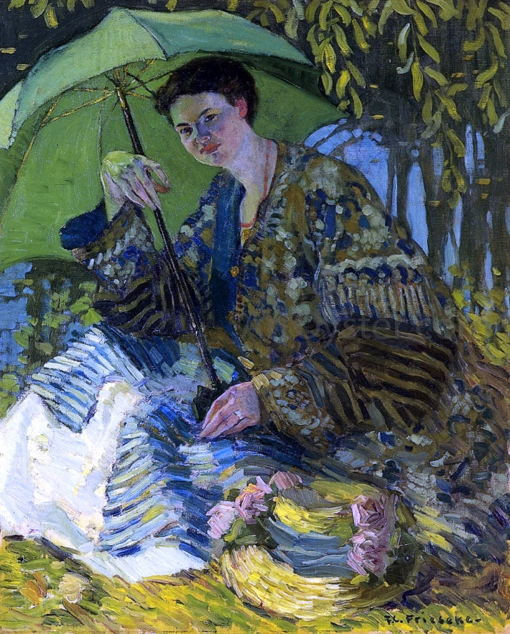 Frederick Carl Frieseke Lady with a Parasol - Canvas Print