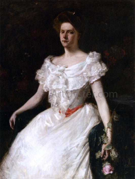 William Merritt Chase Lady with a Rose - Canvas Print