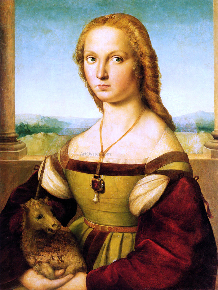 Raphael Lady with a Unicorn - Canvas Print