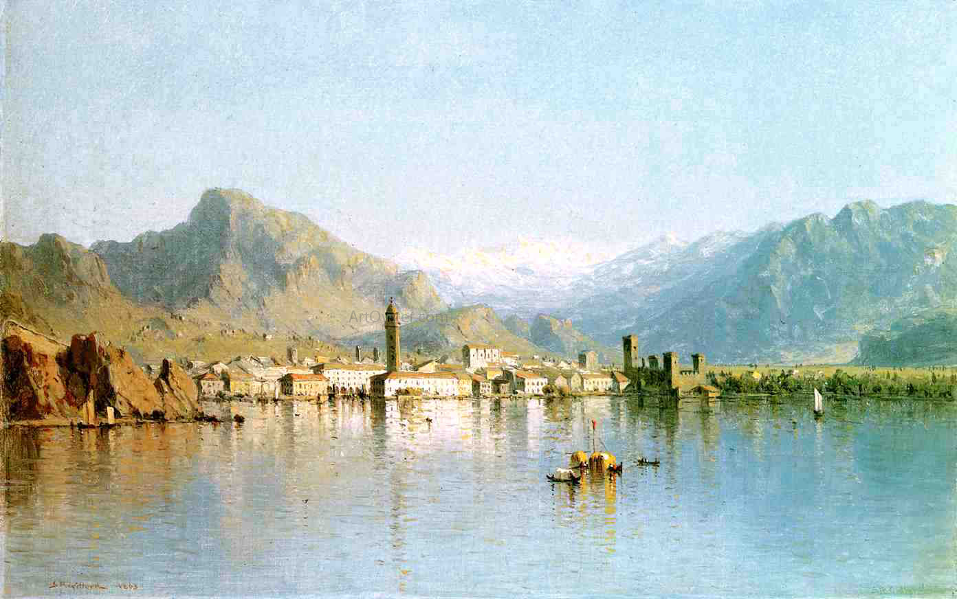 Sanford Robinson Gifford Lago di Garda, Italy - Canvas Print