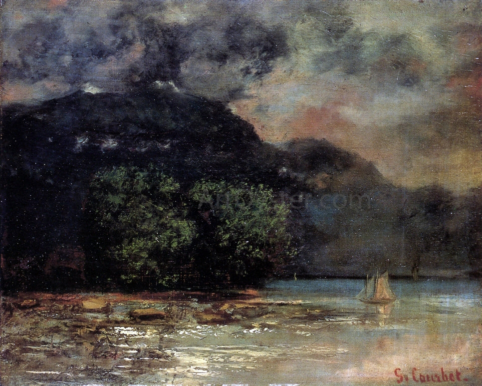 Gustave Courbet Lake Geneve before the Storm - Canvas Print