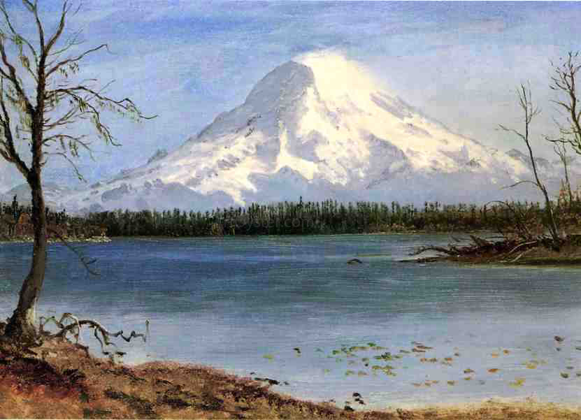 Albert Bierstadt Lake in the Rockies - Canvas Print