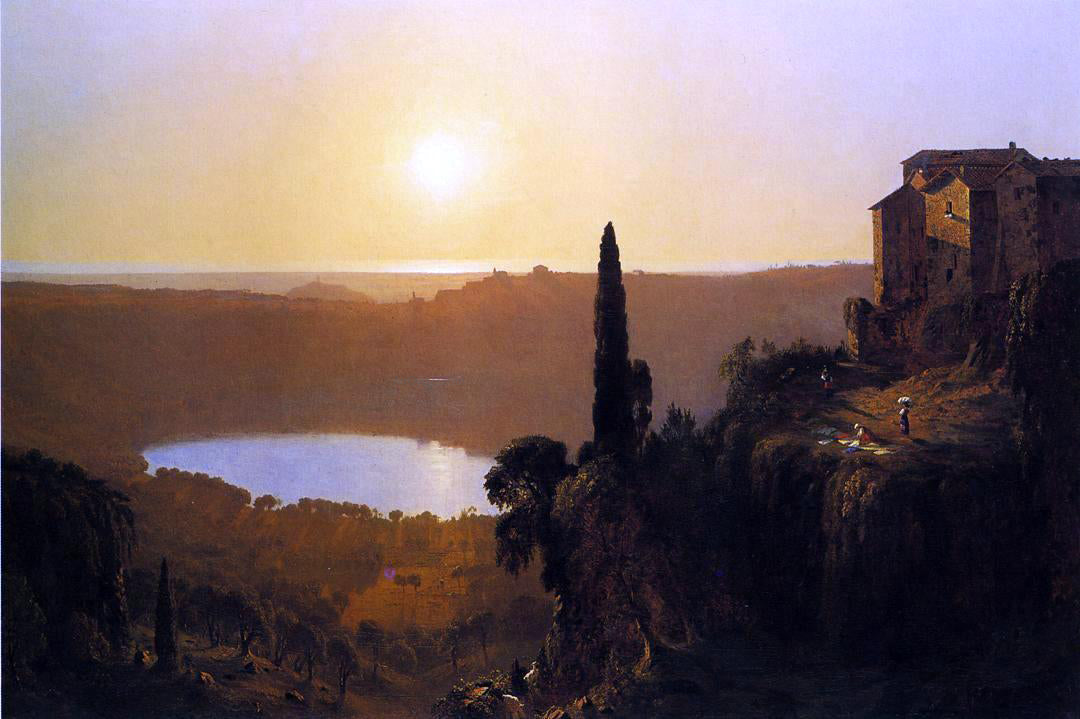 Sanford Robinson Gifford Lake Nemi - Canvas Print