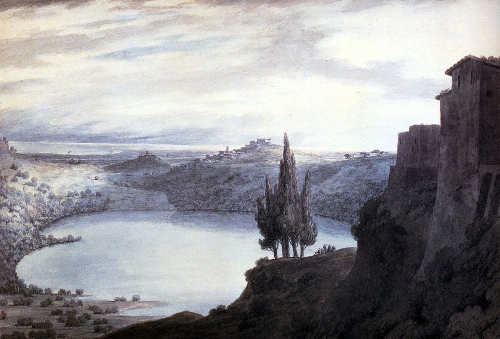 John Robert Cozens Lake Nemi, Campagna, Italy - Canvas Print
