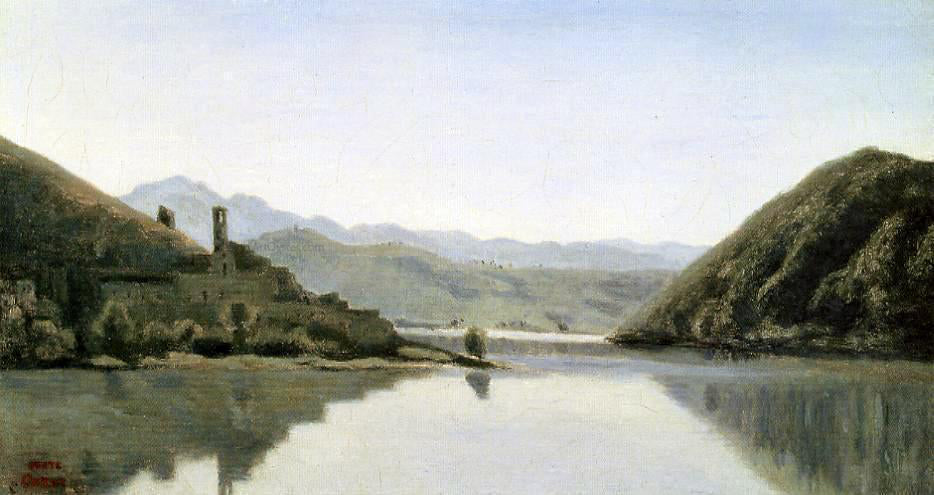 Jean-Baptiste-Camille Corot Lake Piediluco - Canvas Print