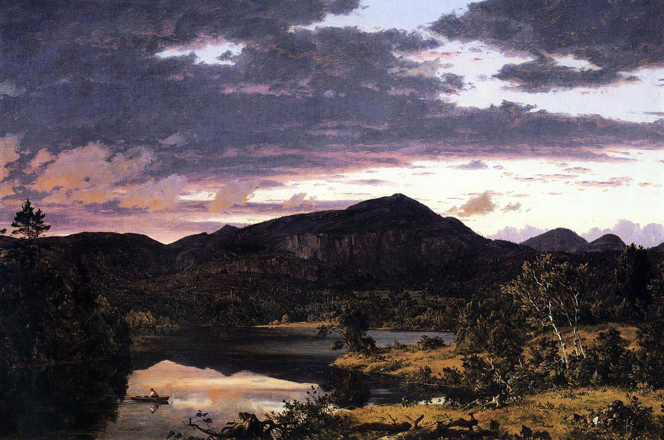 Frederic Edwin Church Lake Scene in Mount Desert - Canvas Print