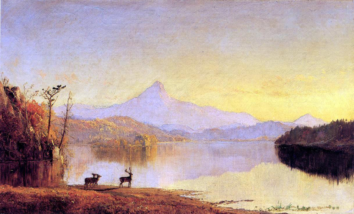 Jasper Francis Cropsey Lake Scene, Mount Chocorua - Canvas Print