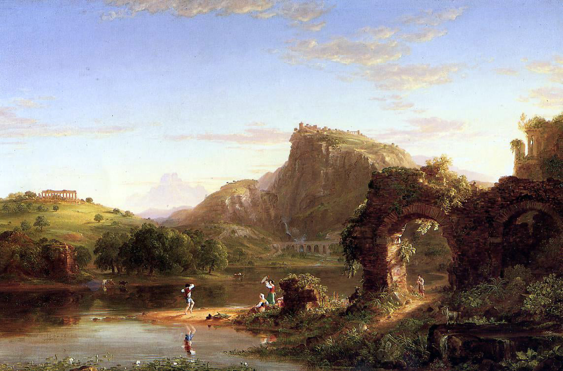 Thomas Cole L'Allegro (also known as Italian Sunset) - Canvas Print