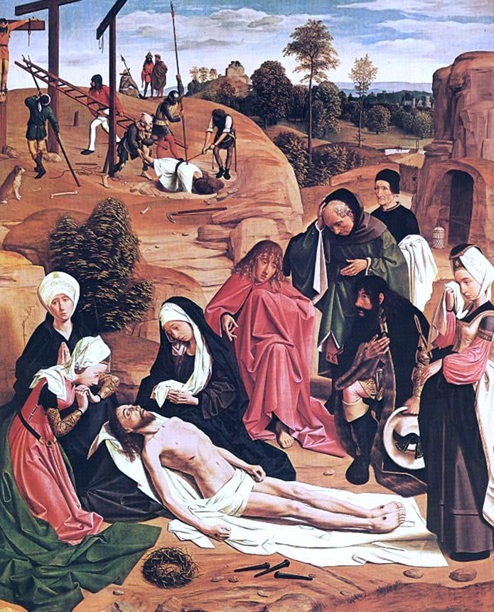 Geertgen Sint Jans Lamentation over the Dead Christ - Canvas Print