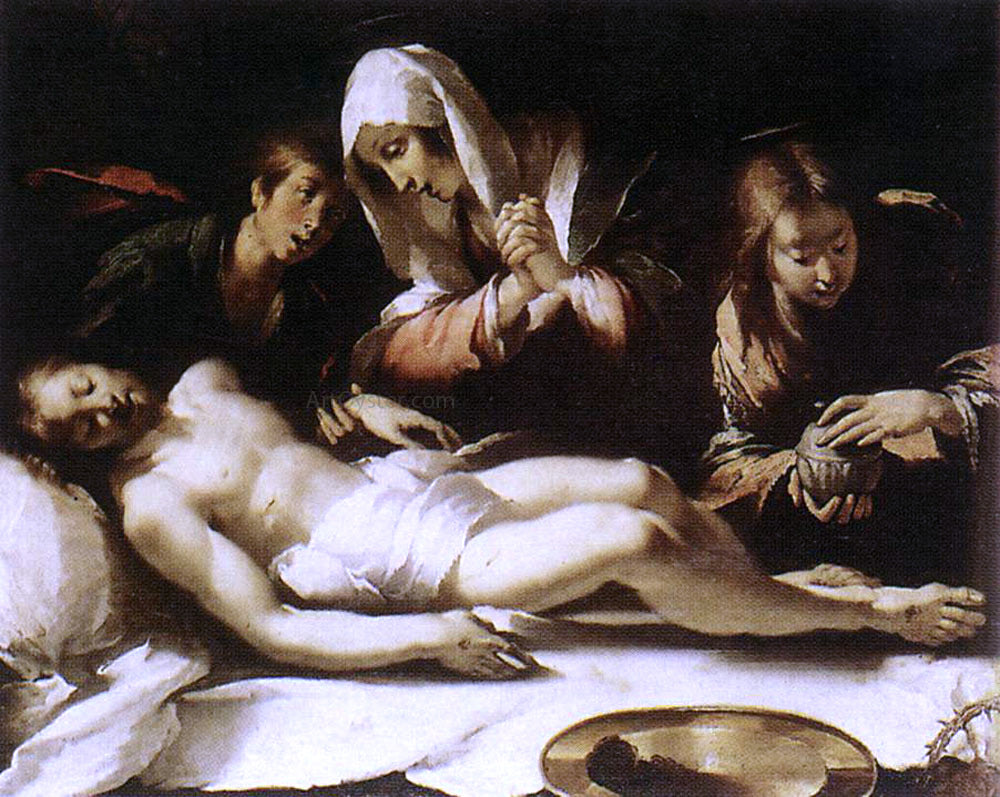 Bernardo Strozzi Lamentation over the Dead Christ - Canvas Print