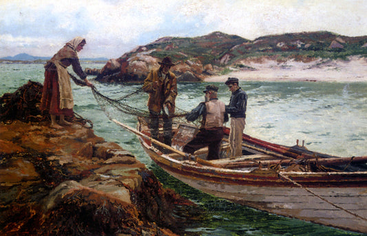 William Henry Bartlett Landing The Catch - Canvas Print
