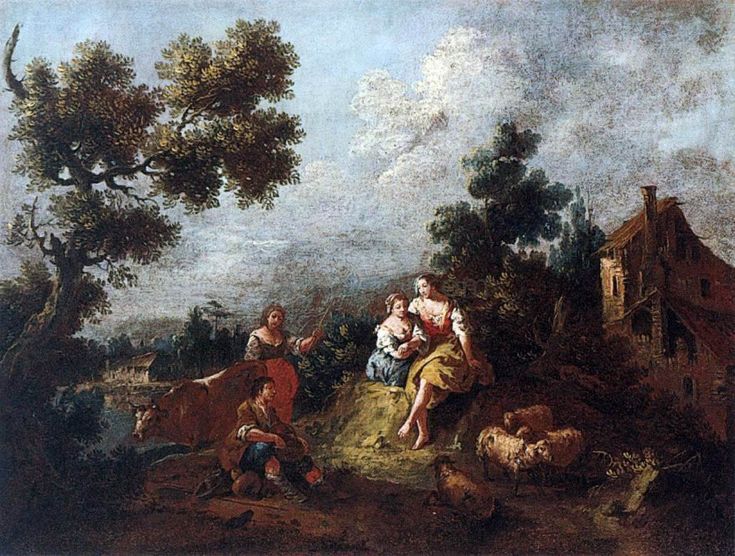 Giuseppe Zais Landscape - Canvas Print