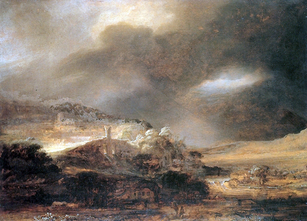 Rembrandt Van Rijn Landscape - Canvas Print