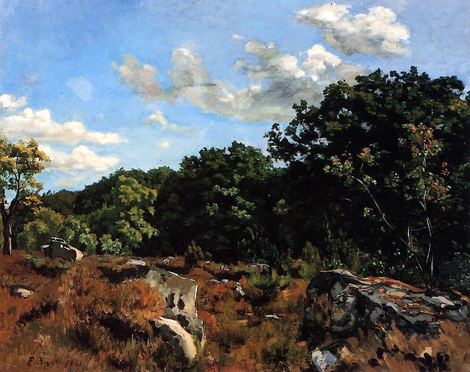 Jean Frederic Bazille Landscape at Chailly - Canvas Print