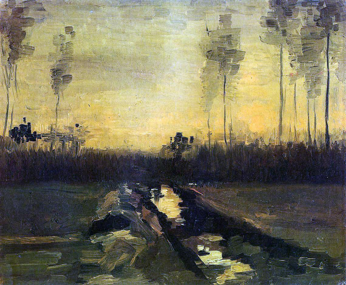 Vincent Van Gogh Landscape at Dusk - Canvas Print