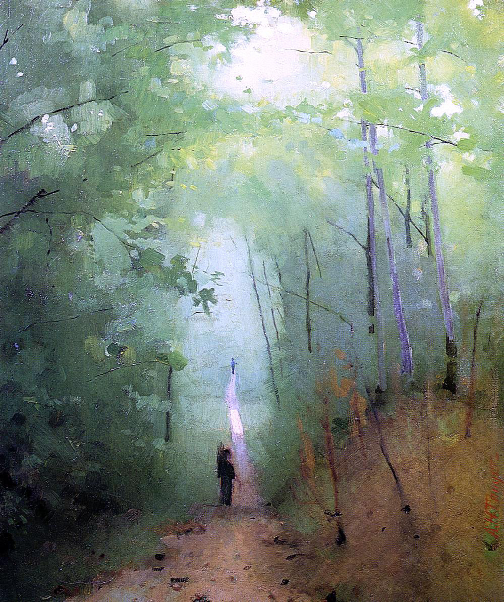 Abbott Handerson Thayer Landscape at Fontainebleau Forest - Canvas Print