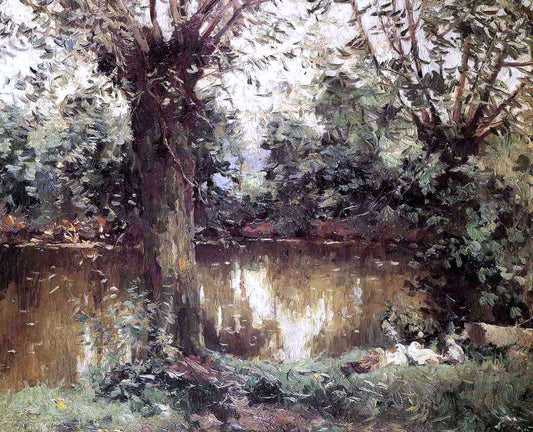Gustave Caillebotte Landscape, Banks of the Yerres - Canvas Print