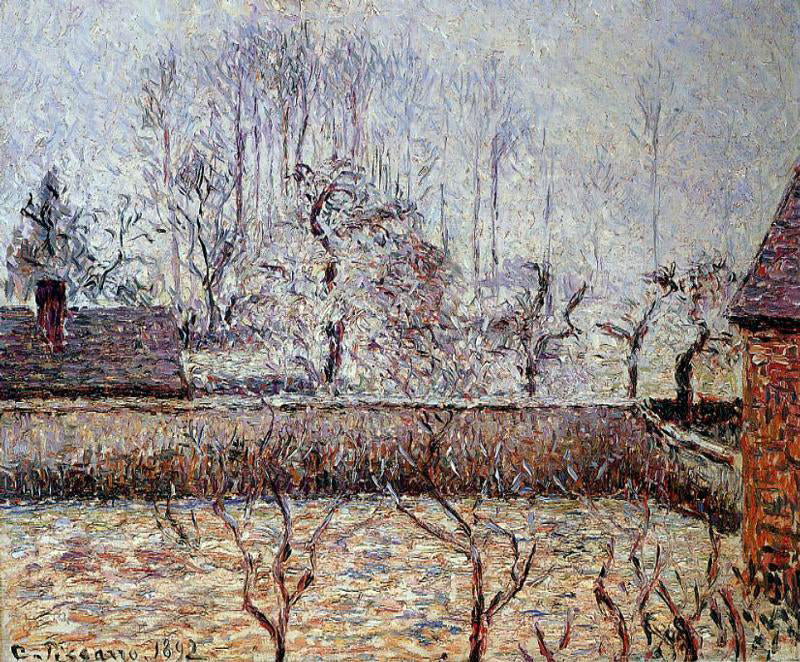 Camille Pissarro Landscape, Frost and Fog, Eragny - Canvas Print