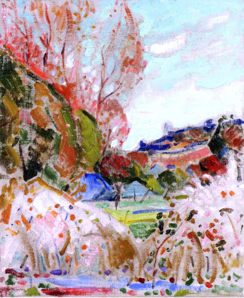 Alfred Henry Maurer Landscape in Green and Pink - Canvas Print