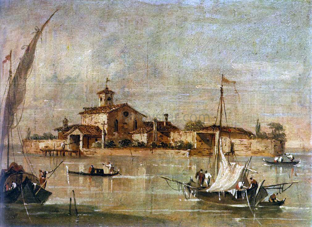 Giacomo Guardi Landscape in the Environs of Venice - Canvas Print