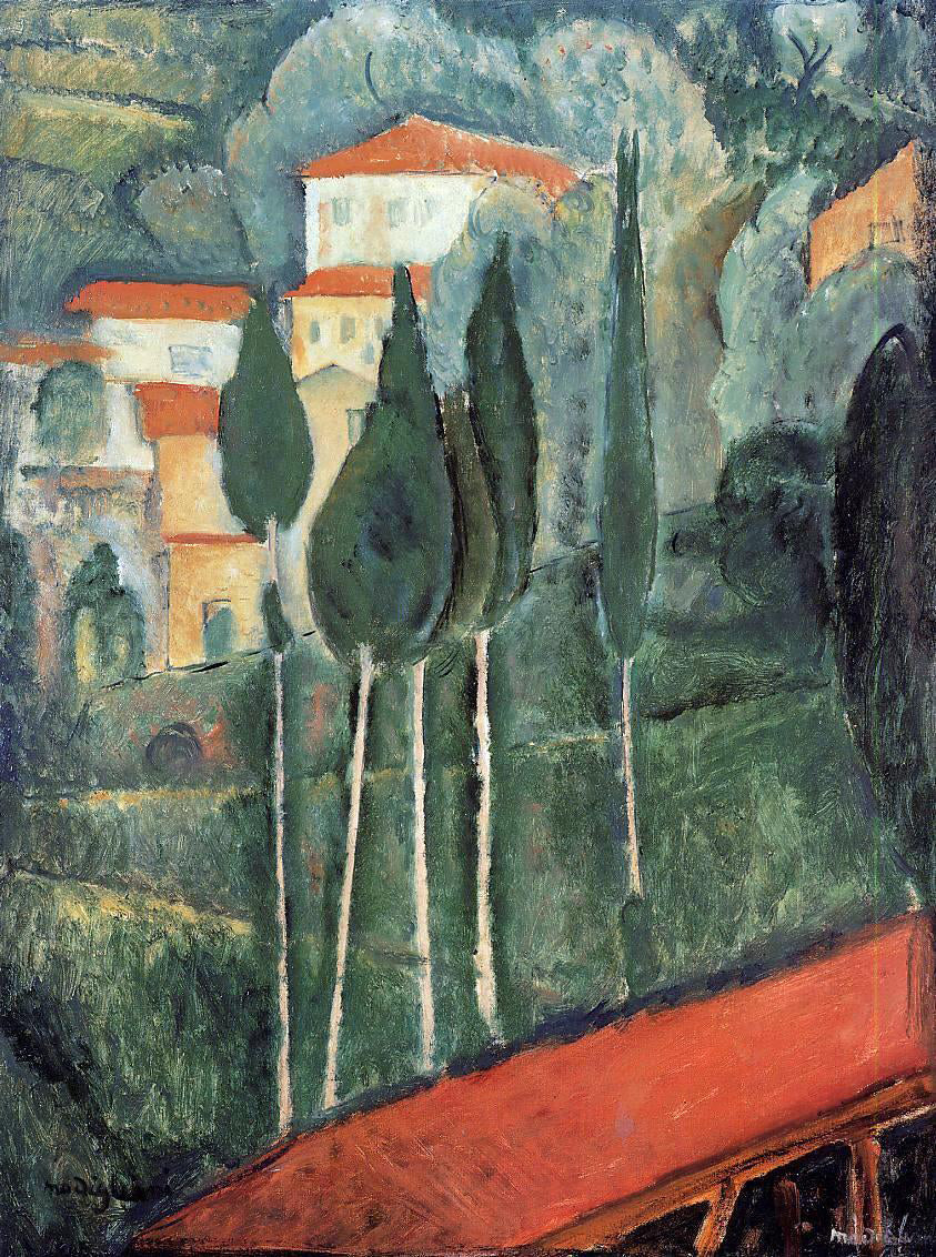 Amedeo Modigliani Landscape, Southern France - Canvas Print