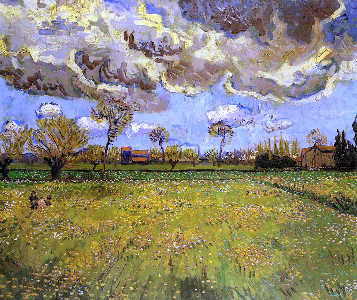Vincent Van Gogh Landscape under a Stormy Sky - Canvas Print