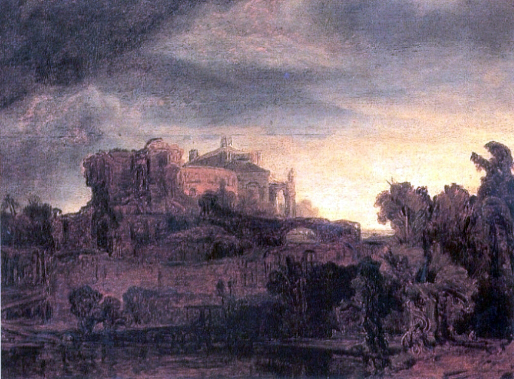 Rembrandt Van Rijn Landscape with a Castle - Canvas Print