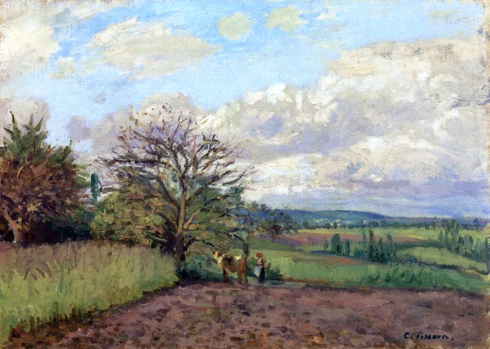 Camille Pissarro Landscape with a Cowherd - Canvas Print
