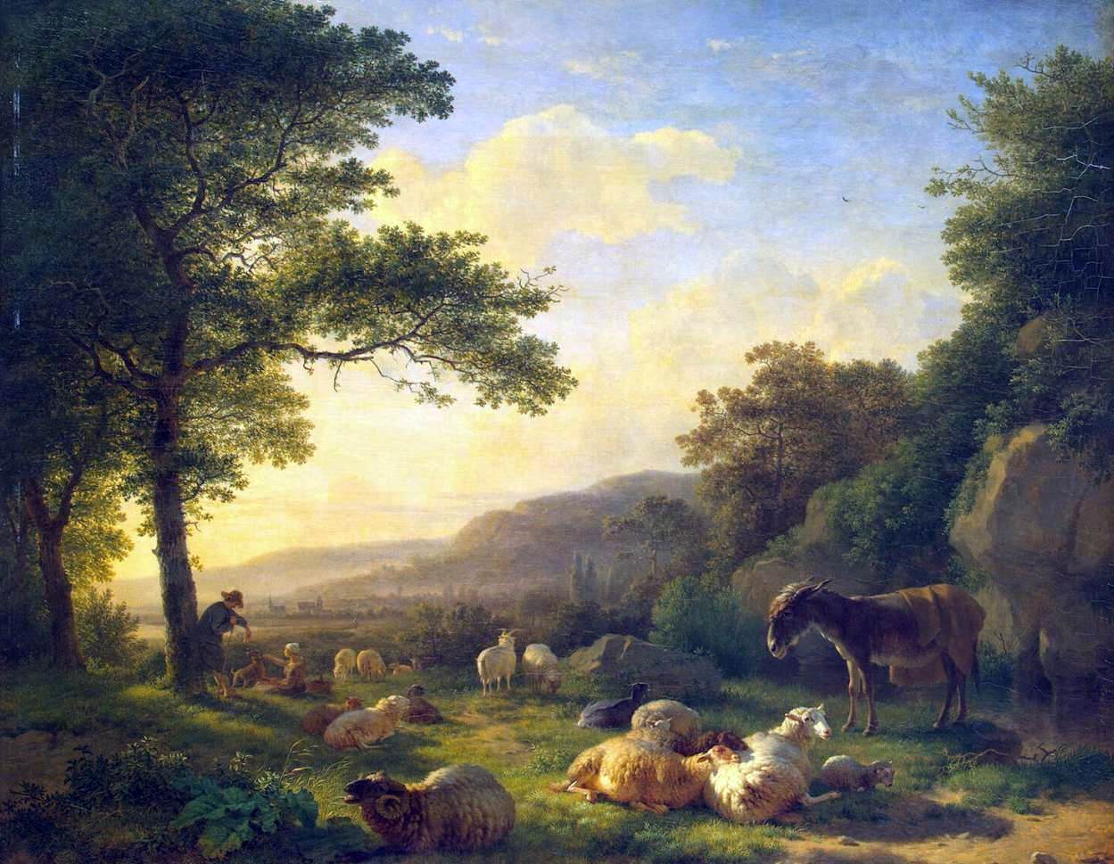 Balthazar Paul Ommeganck Landscape with a Flock of Sheep - Canvas Print