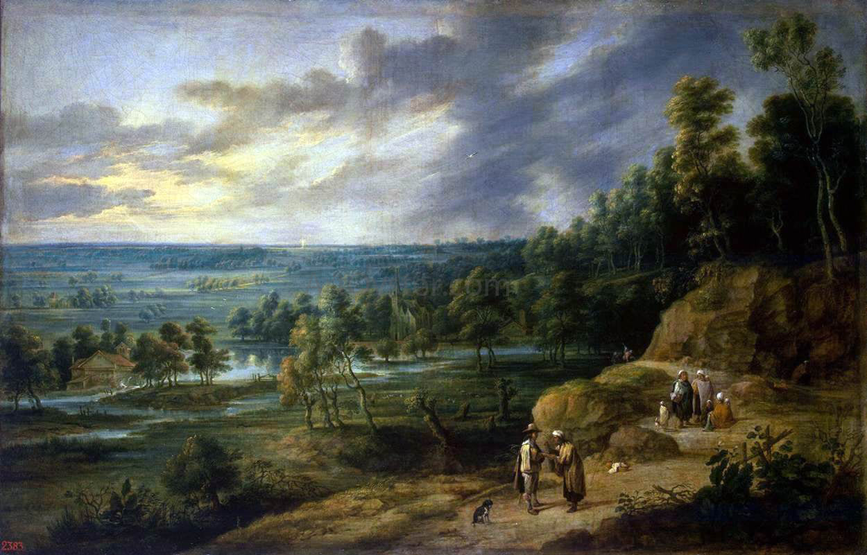 Lucas Van Uden Landscape with a Fortune-Teller - Canvas Print