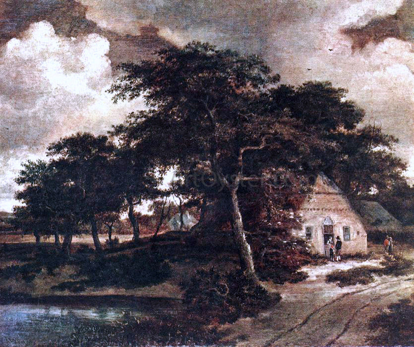 Meindert Hobbema Landscape with a Hut - Canvas Print