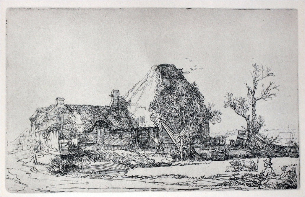 Rembrandt Van Rijn The Landscape with a Man Sketching a Scene - Canvas Print