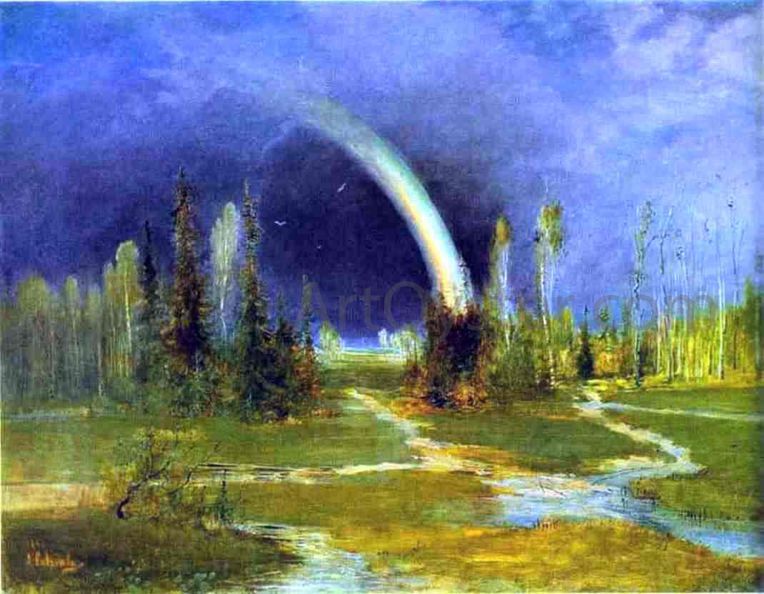 Alexei Kondratevich Savrasov Landscape with a Rainbow - Canvas Print