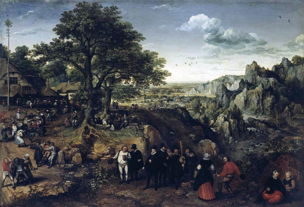 Lucas Van Valkenborch Landscape with a Rural Festival - Canvas Print