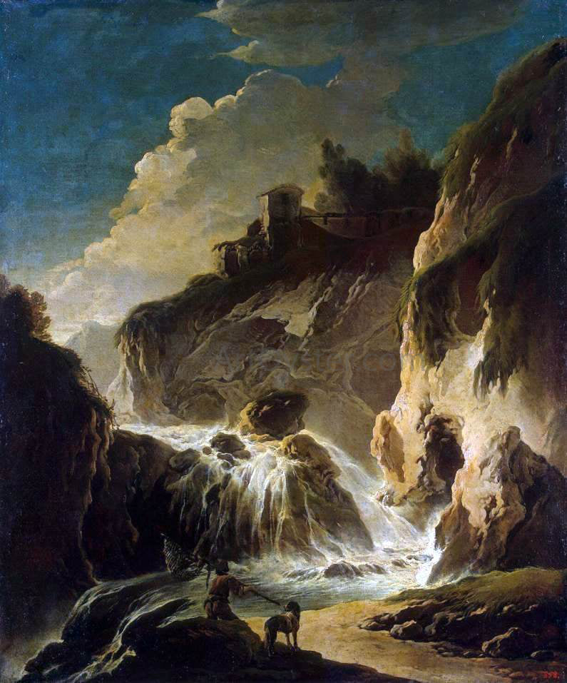 Philipp Peter Roos A Landscape with a Waterfall - Canvas Print